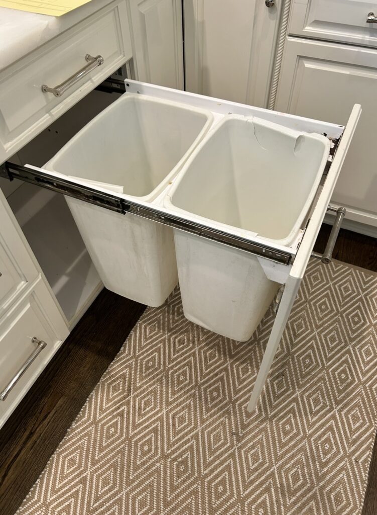 Pull Out Trash Can Installation in Marietta — cabinet upgrade