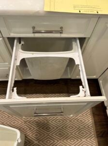 Pull Out Trash Can Installation in Marietta — bottom mount installation